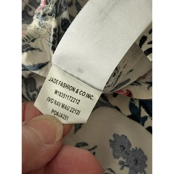 Band of Gypsies Floral Maxi Wrap Dress Ivory Navy Mauve High Low Boho Large - Picture 10 of 13